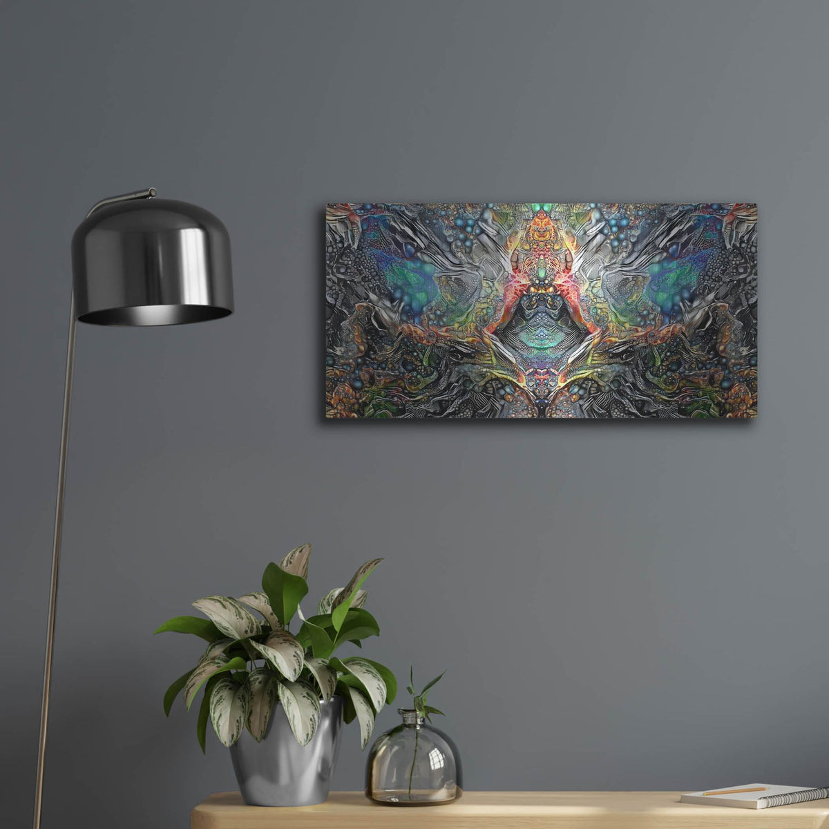Luxe Metal Art 'The Deceitful Cloak Of Religions' by Pedro Gavidia, Metal Wall Art,24x12
