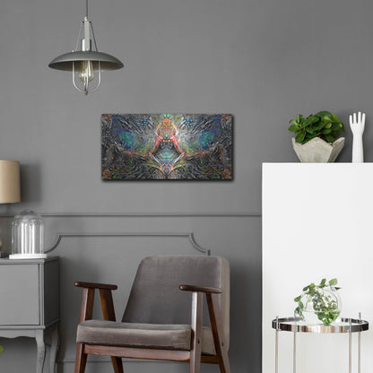 Luxe Metal Art 'The Deceitful Cloak Of Religions' by Pedro Gavidia, Metal Wall Art,24x12