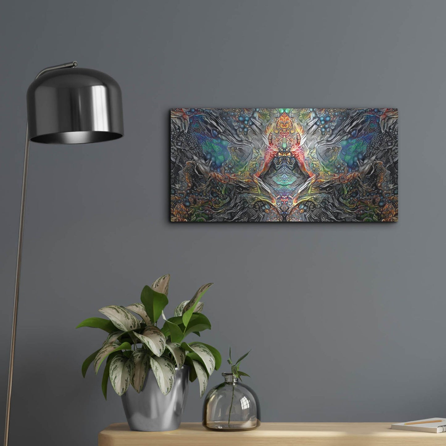 Luxe Metal Art 'The Deceitful Cloak Of Religions' by Pedro Gavidia, Metal Wall Art,24x12