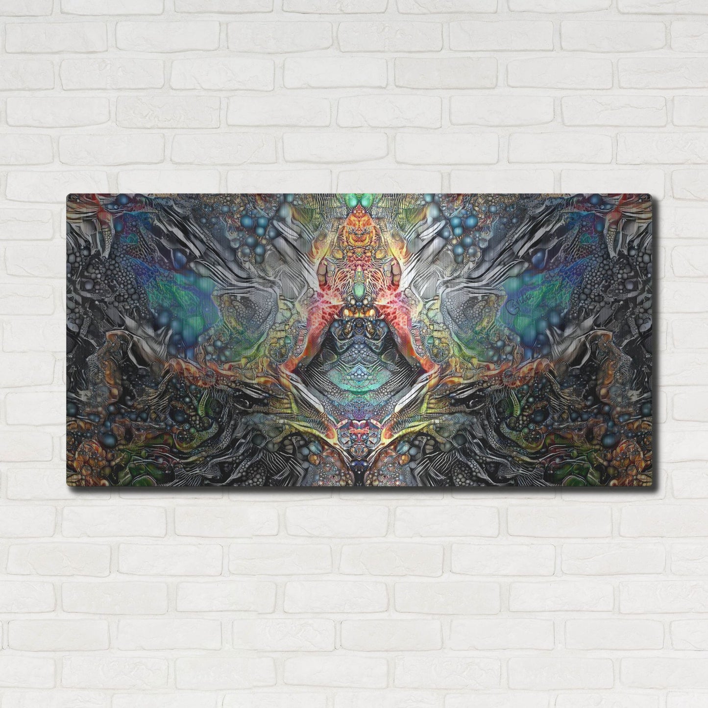 Luxe Metal Art 'The Deceitful Cloak Of Religions' by Pedro Gavidia, Metal Wall Art,48x24