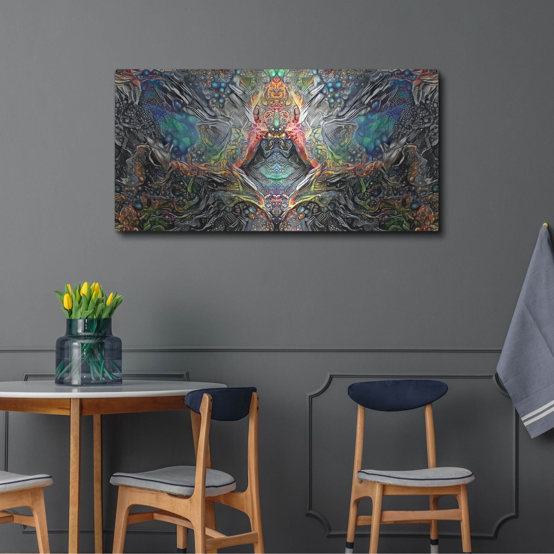 Luxe Metal Art 'The Deceitful Cloak Of Religions' by Pedro Gavidia, Metal Wall Art,48x24