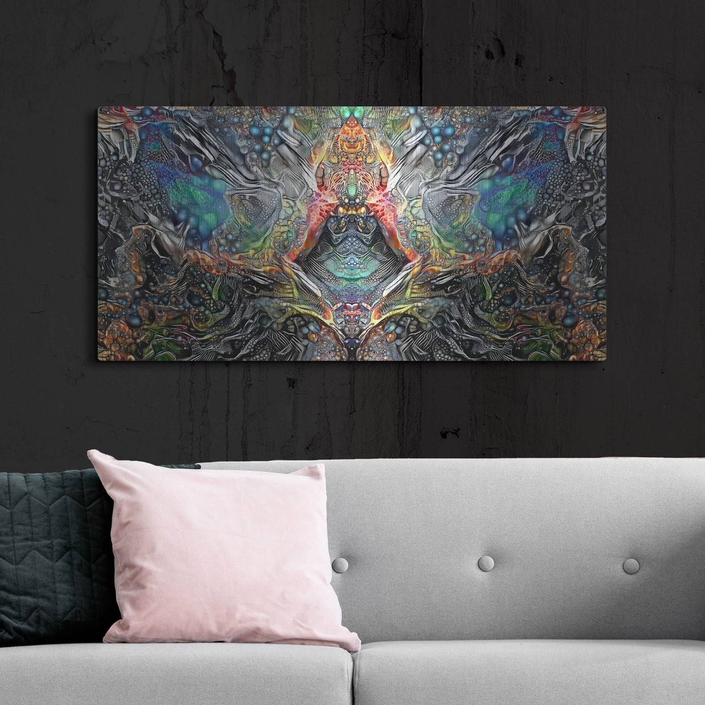 Luxe Metal Art 'The Deceitful Cloak Of Religions' by Pedro Gavidia, Metal Wall Art,48x24