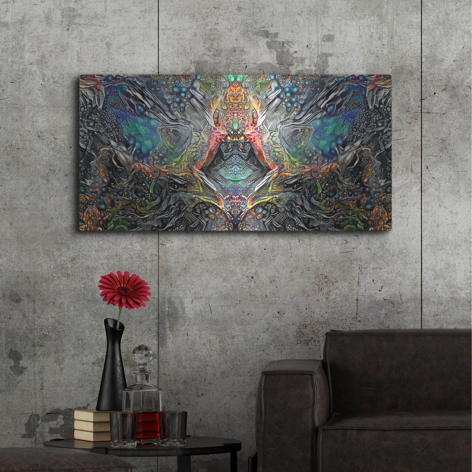 Luxe Metal Art 'The Deceitful Cloak Of Religions' by Pedro Gavidia, Metal Wall Art,48x24
