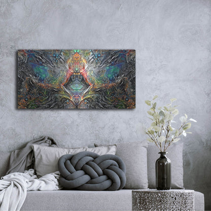 Luxe Metal Art 'The Deceitful Cloak Of Religions' by Pedro Gavidia, Metal Wall Art,48x24