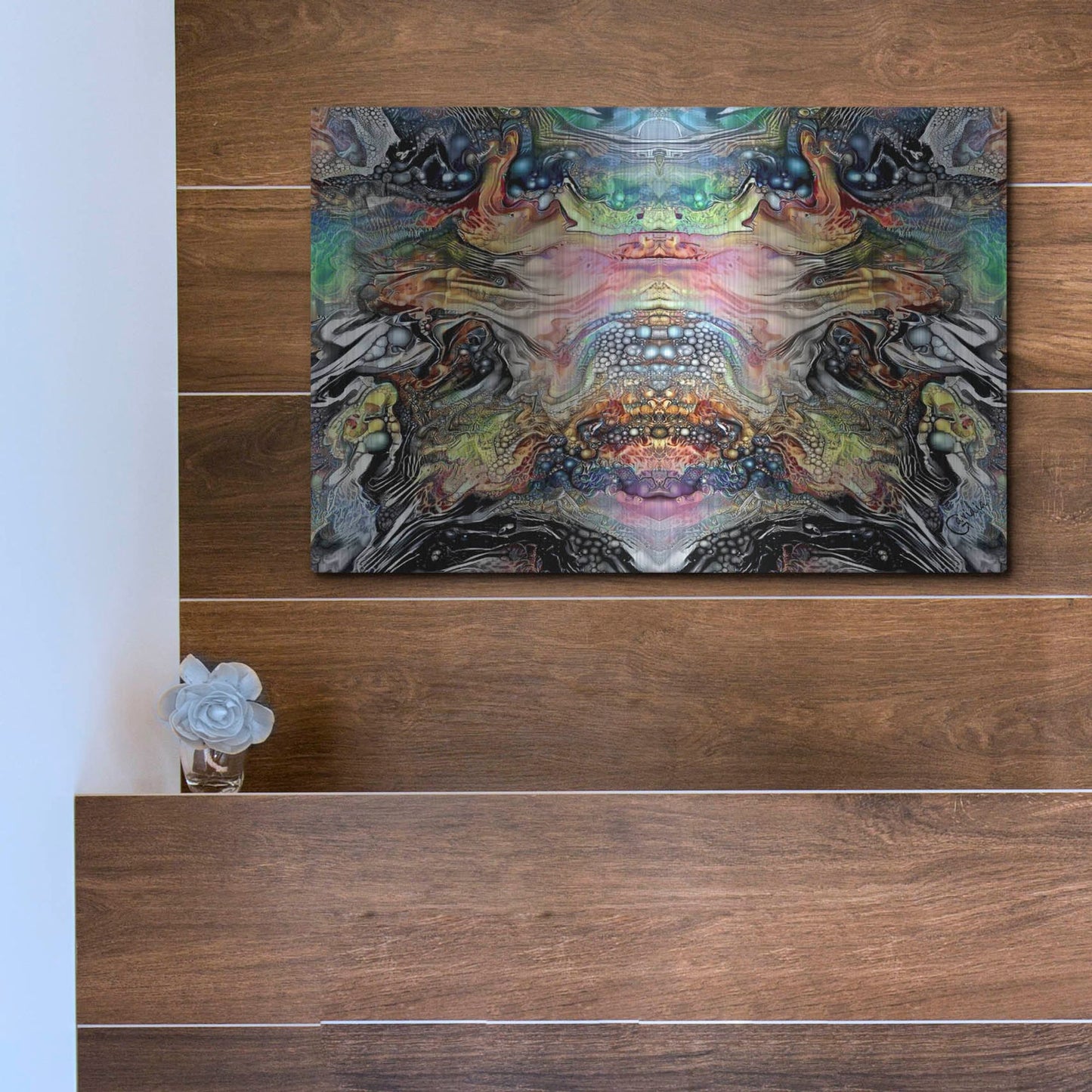 Luxe Metal Art 'The Minotaurs Lament' by Pedro Gavidia, Metal Wall Art,16x12