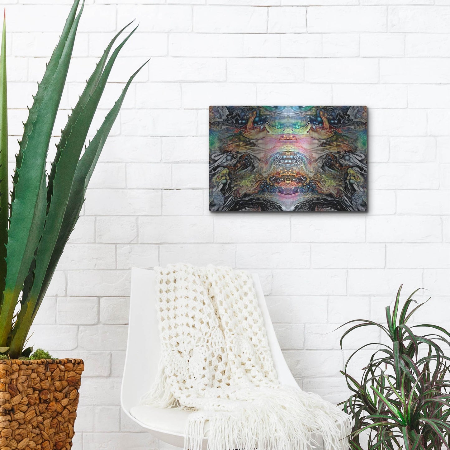 Luxe Metal Art 'The Minotaurs Lament' by Pedro Gavidia, Metal Wall Art,16x12