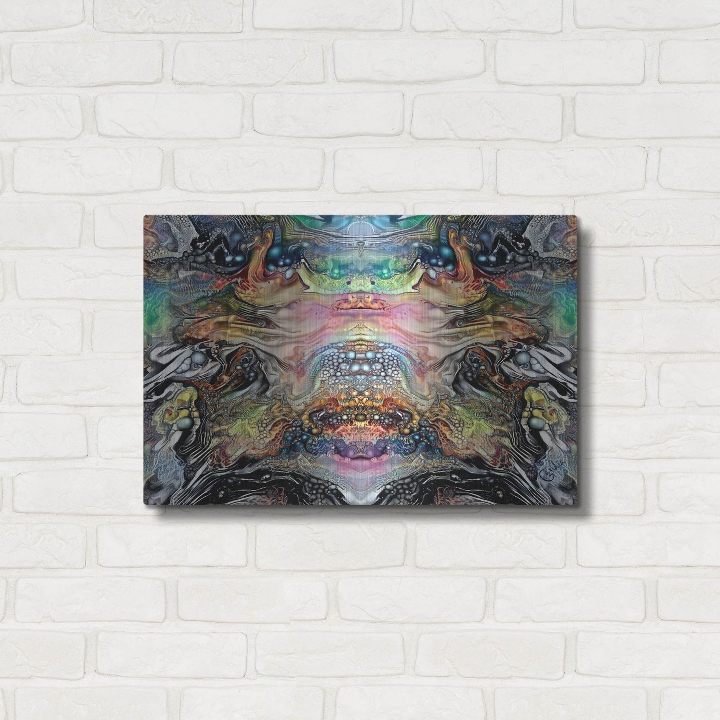 Luxe Metal Art 'The Minotaurs Lament' by Pedro Gavidia, Metal Wall Art,24x16