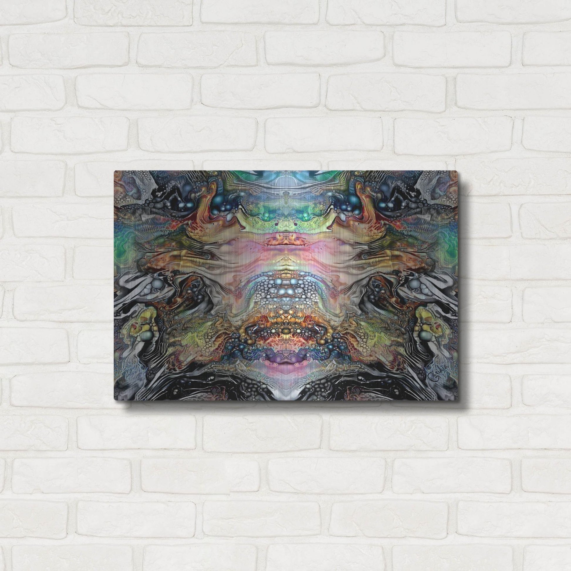 Luxe Metal Art 'The Minotaurs Lament' by Pedro Gavidia, Metal Wall Art,24x16