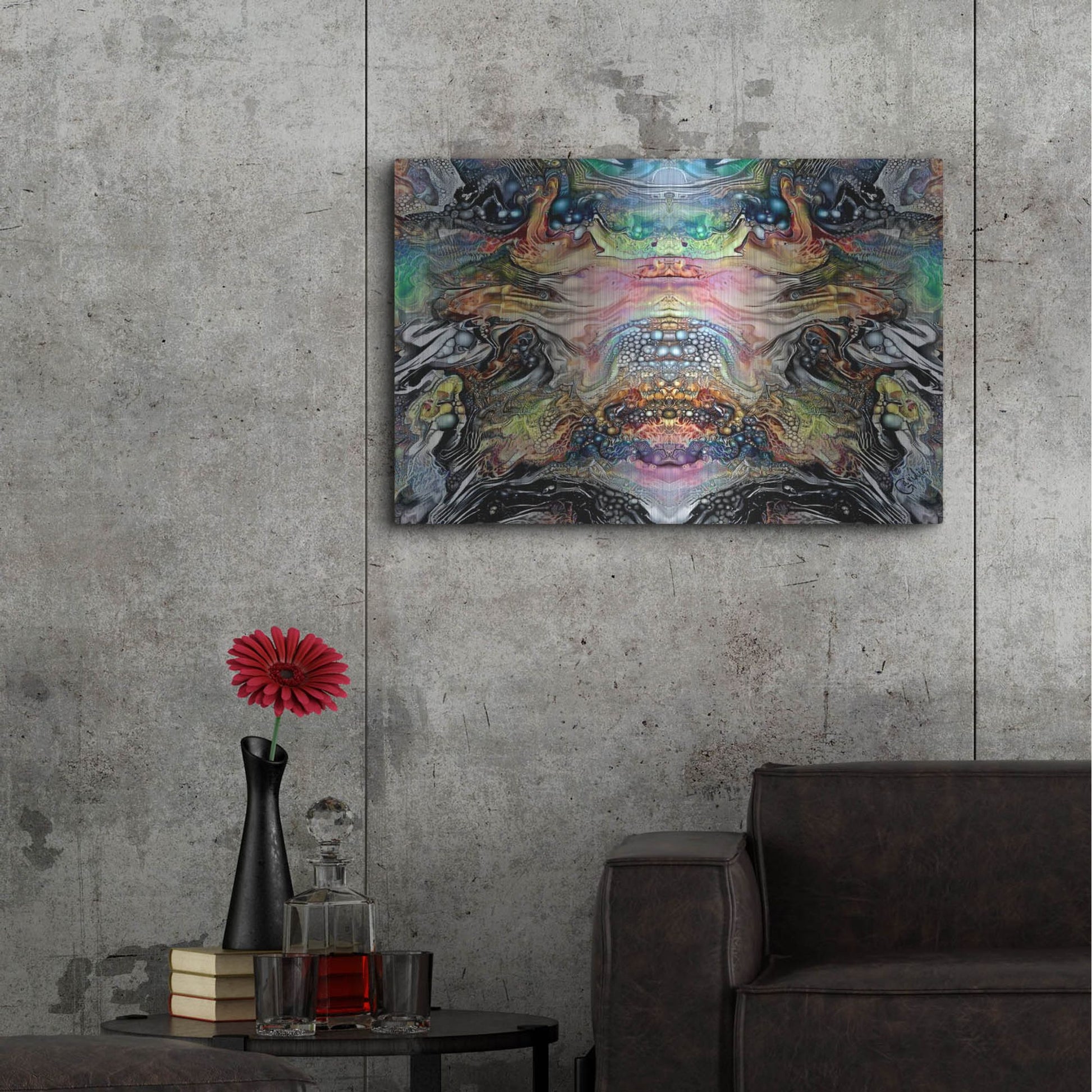 Luxe Metal Art 'The Minotaurs Lament' by Pedro Gavidia, Metal Wall Art,36x24
