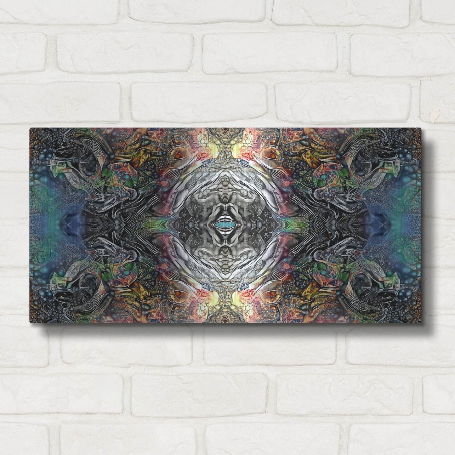 Luxe Metal Art 'The Origin Of The Universe' by Pedro Gavidia, Metal Wall Art,24x12