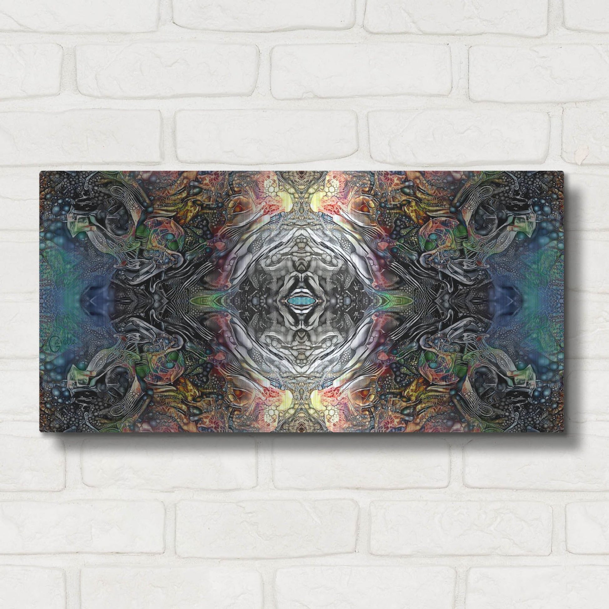 Luxe Metal Art 'The Origin Of The Universe' by Pedro Gavidia, Metal Wall Art,24x12