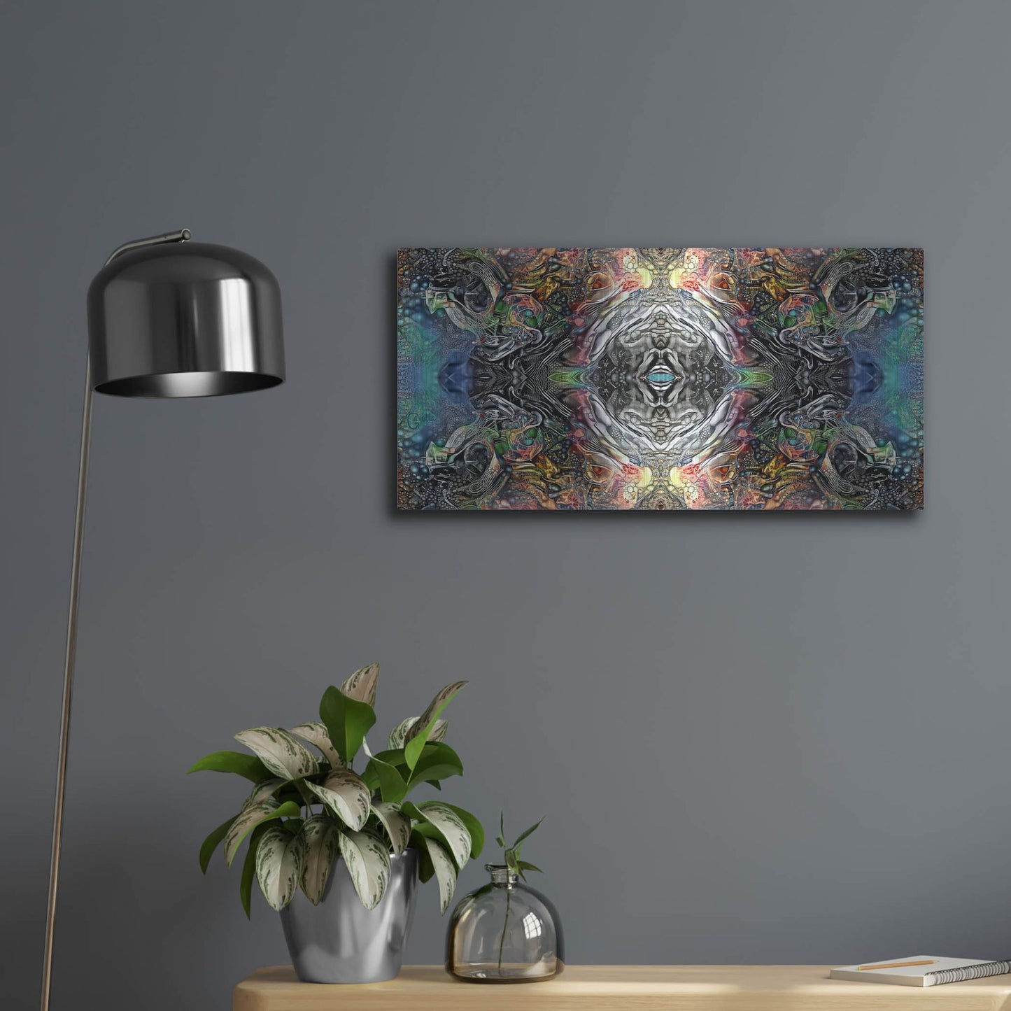 Luxe Metal Art 'The Origin Of The Universe' by Pedro Gavidia, Metal Wall Art,24x12