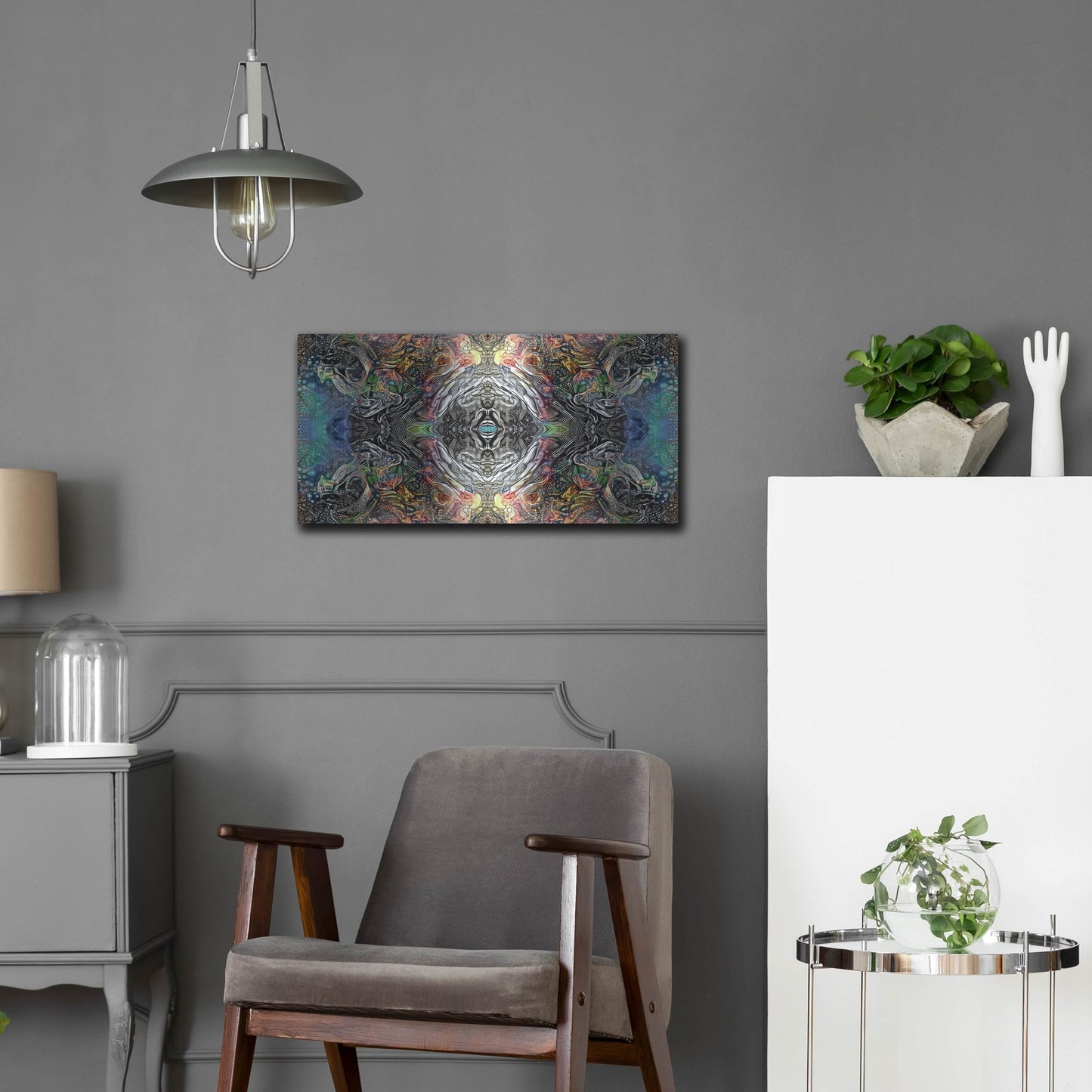 Luxe Metal Art 'The Origin Of The Universe' by Pedro Gavidia, Metal Wall Art,24x12