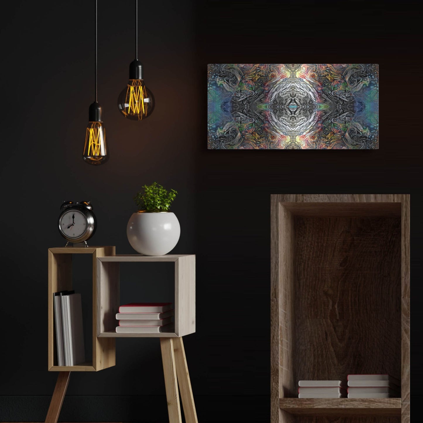 Luxe Metal Art 'The Origin Of The Universe' by Pedro Gavidia, Metal Wall Art,24x12