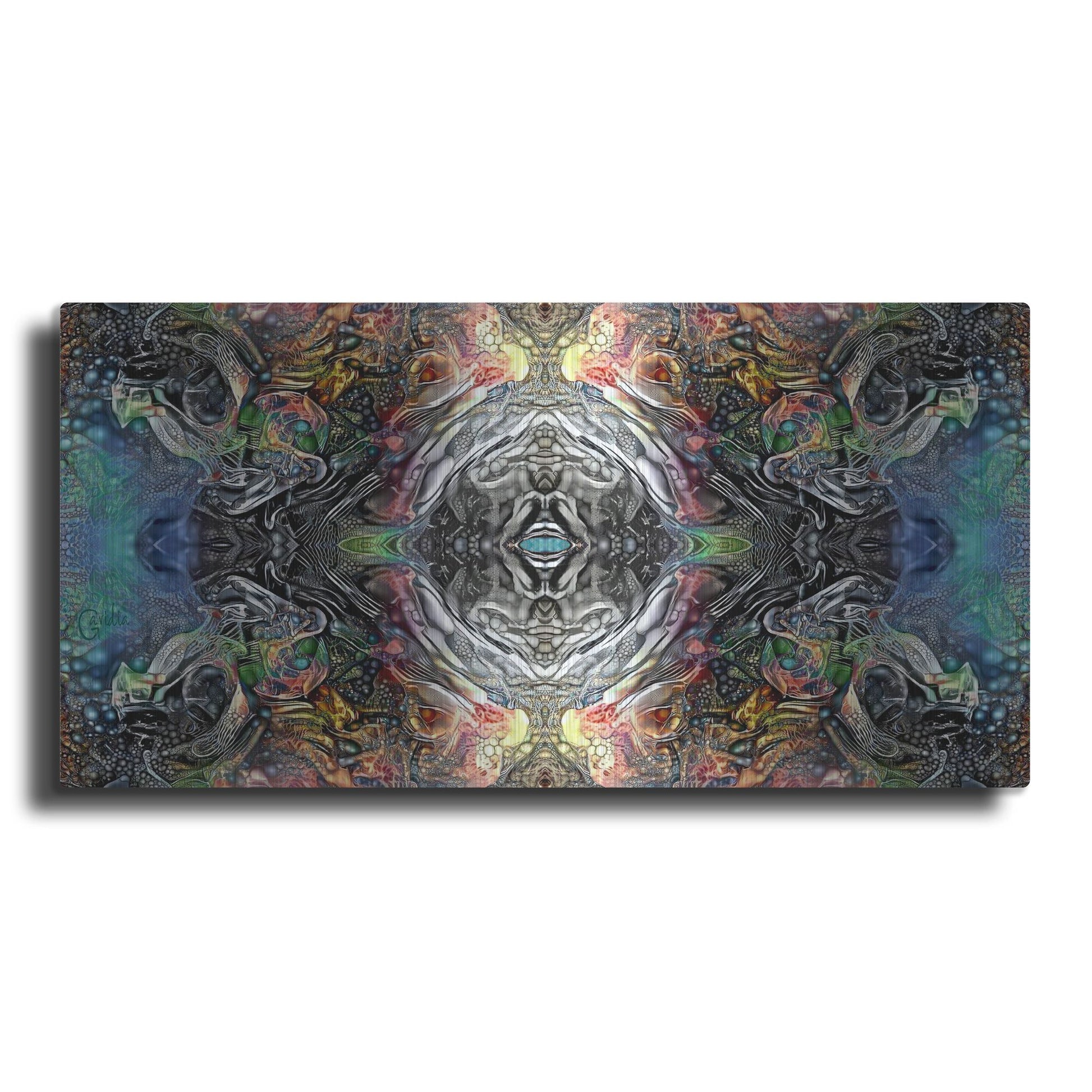 Luxe Metal Art 'The Origin Of The Universe' by Pedro Gavidia, Metal Wall Art,24x12