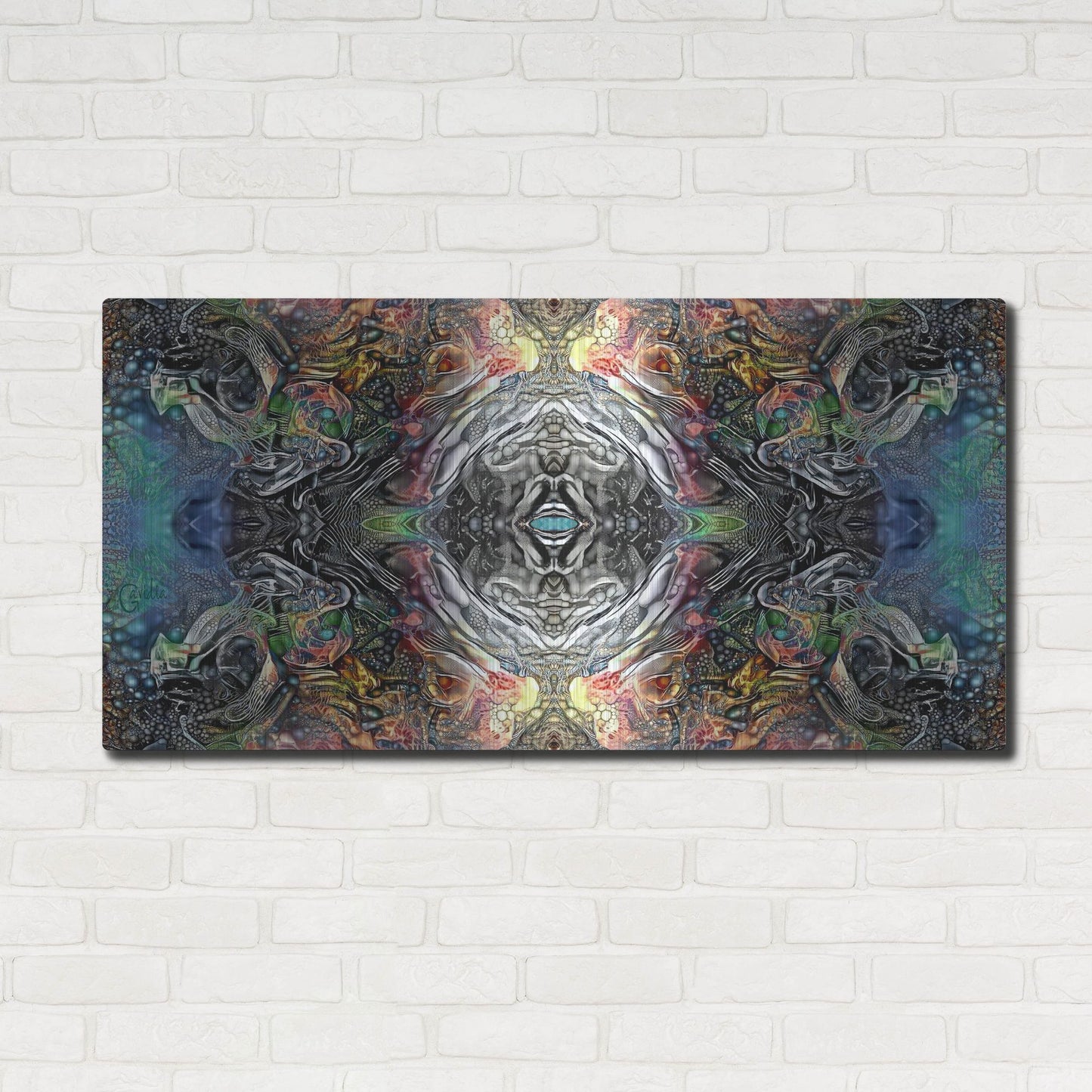 Luxe Metal Art 'The Origin Of The Universe' by Pedro Gavidia, Metal Wall Art,48x24