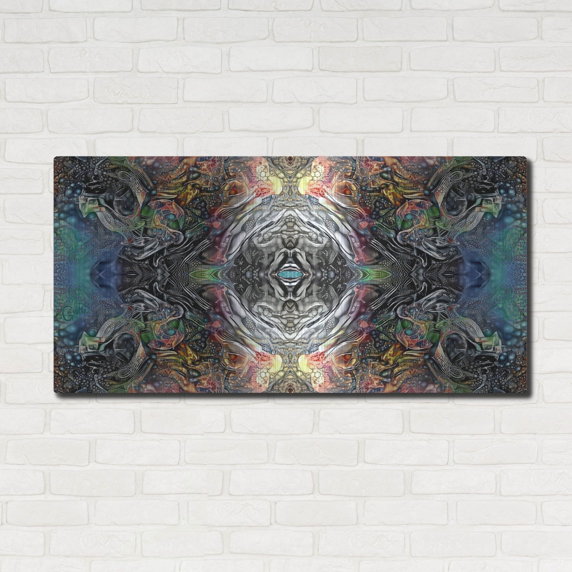 Luxe Metal Art 'The Origin Of The Universe' by Pedro Gavidia, Metal Wall Art,48x24