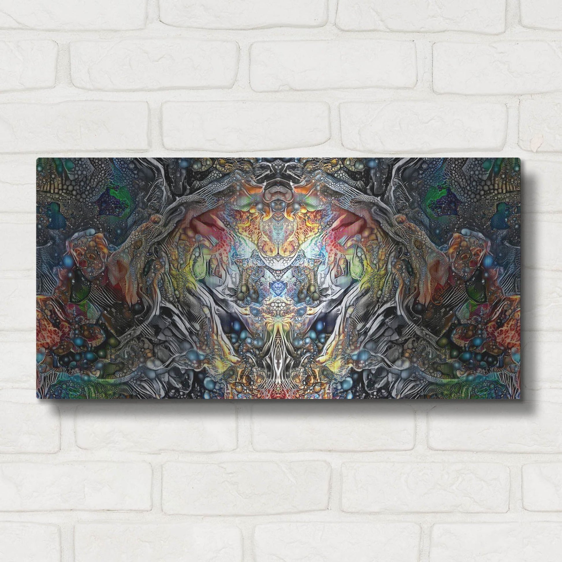 Luxe Metal Art 'The Strange Intelligence Enclosure' by Pedro Gavidia, Metal Wall Art,24x12