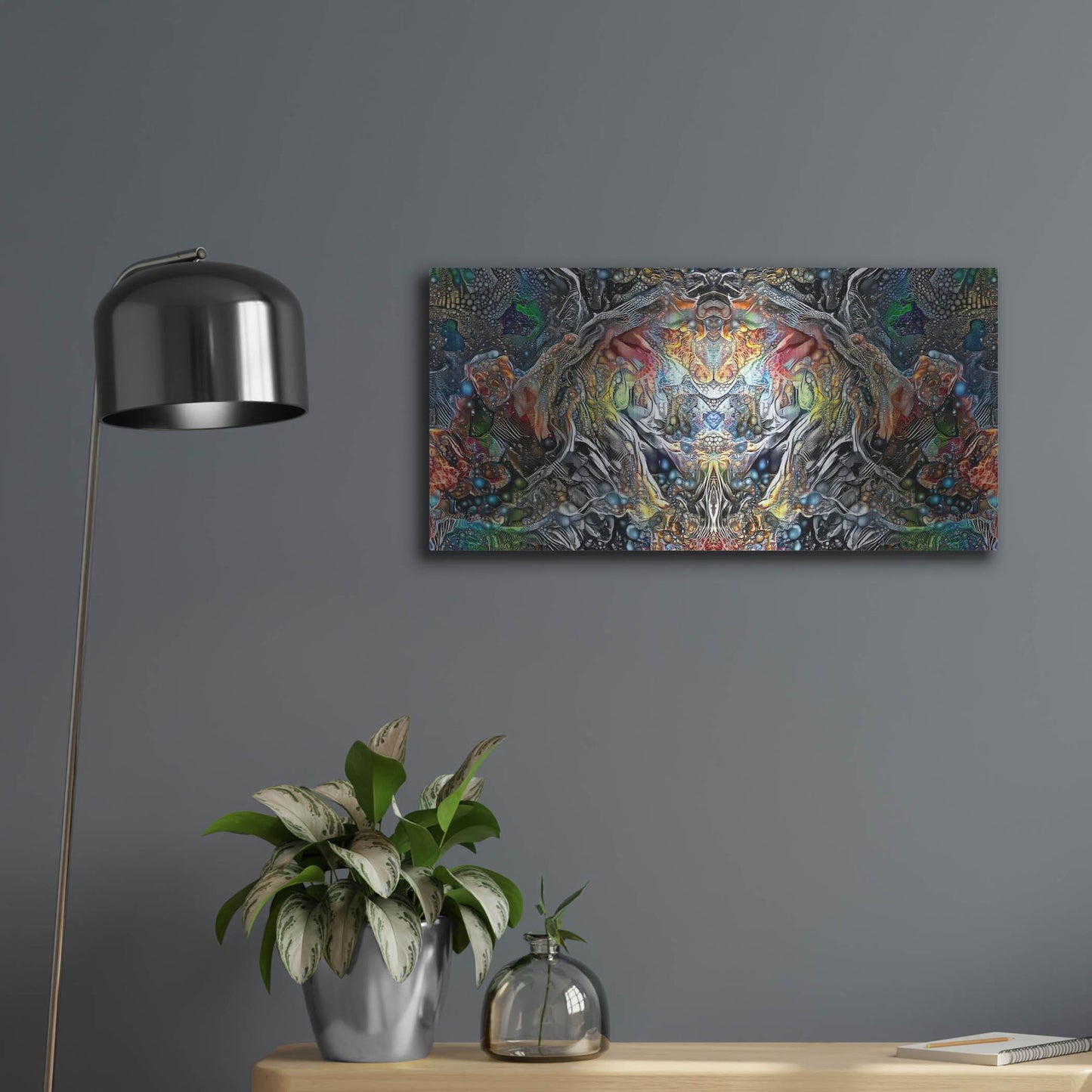 Luxe Metal Art 'The Strange Intelligence Enclosure' by Pedro Gavidia, Metal Wall Art,24x12