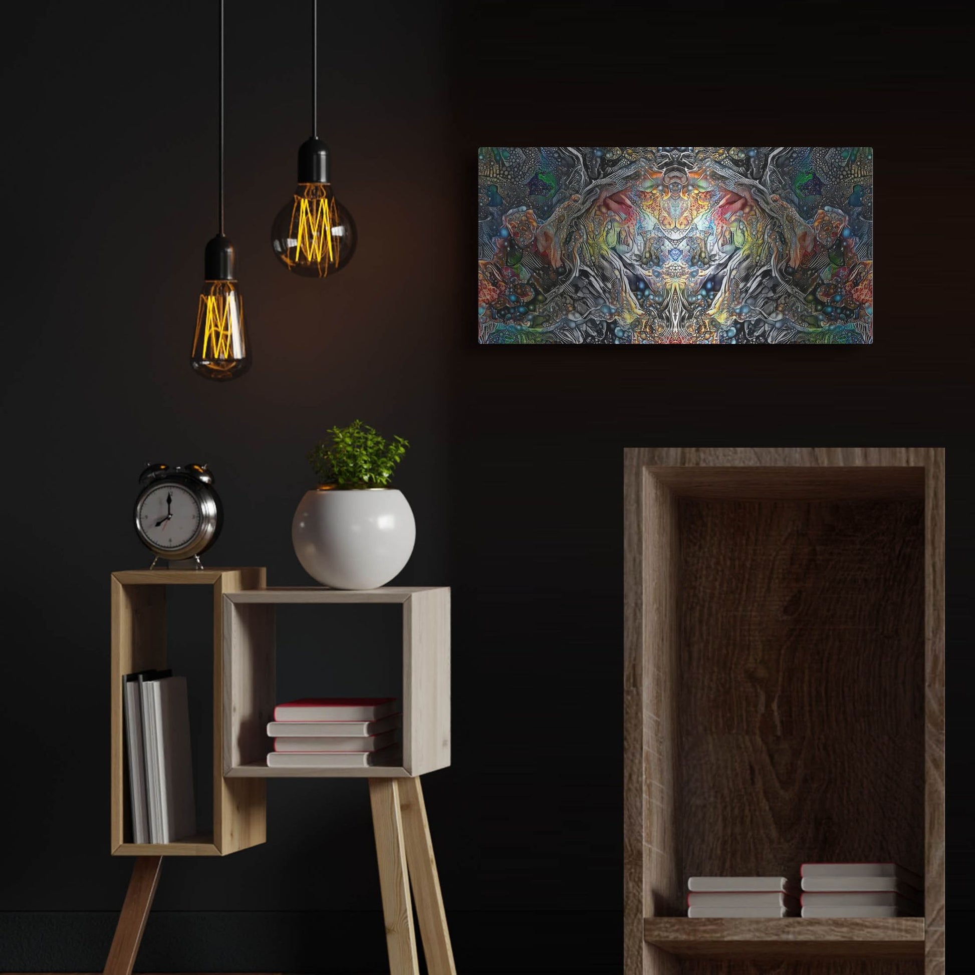 Luxe Metal Art 'The Strange Intelligence Enclosure' by Pedro Gavidia, Metal Wall Art,24x12