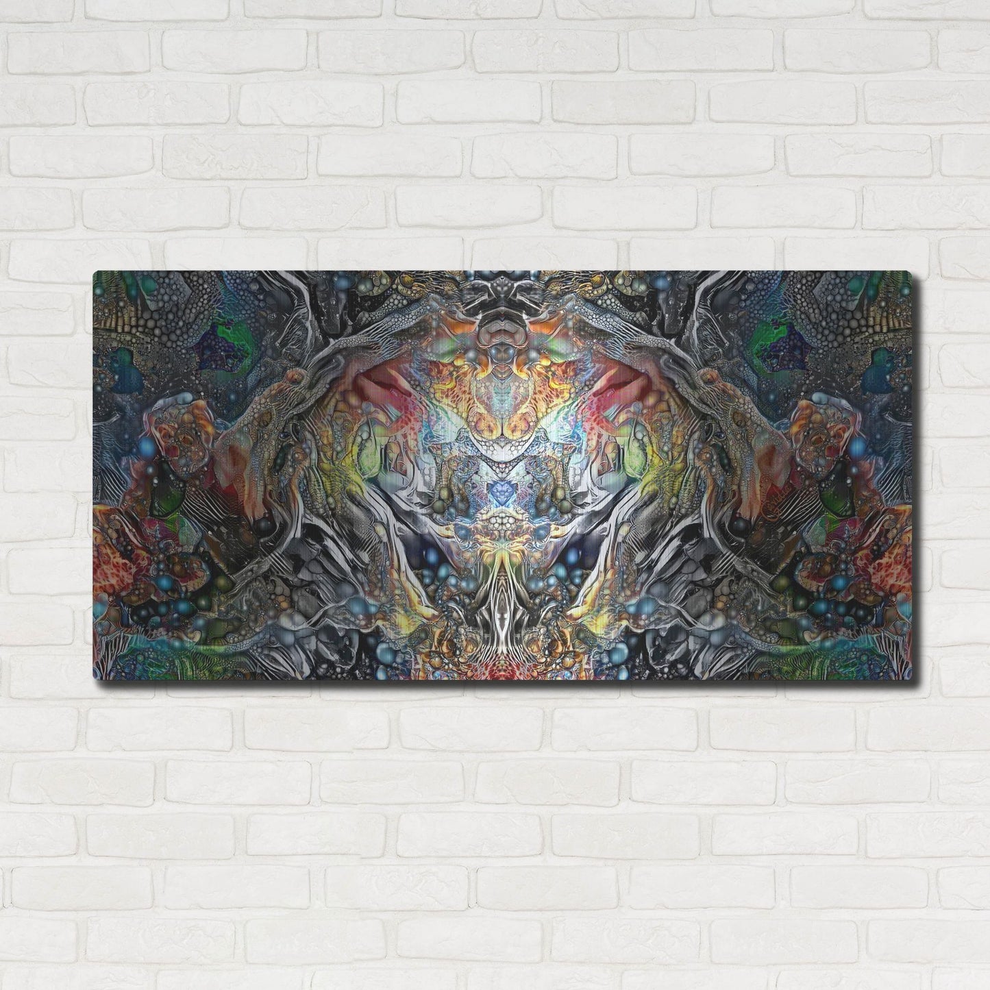 Luxe Metal Art 'The Strange Intelligence Enclosure' by Pedro Gavidia, Metal Wall Art,48x24