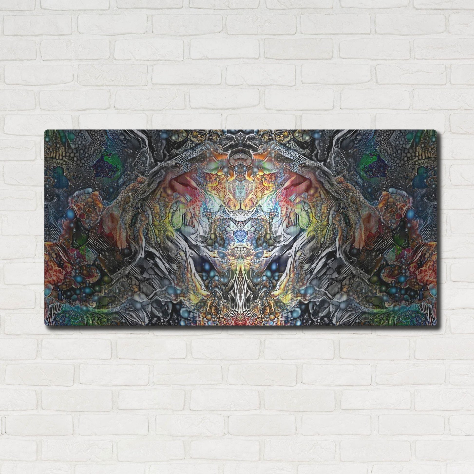 Luxe Metal Art 'The Strange Intelligence Enclosure' by Pedro Gavidia, Metal Wall Art,48x24