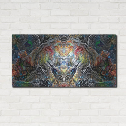 Luxe Metal Art 'The Strange Intelligence Enclosure' by Pedro Gavidia, Metal Wall Art,48x24