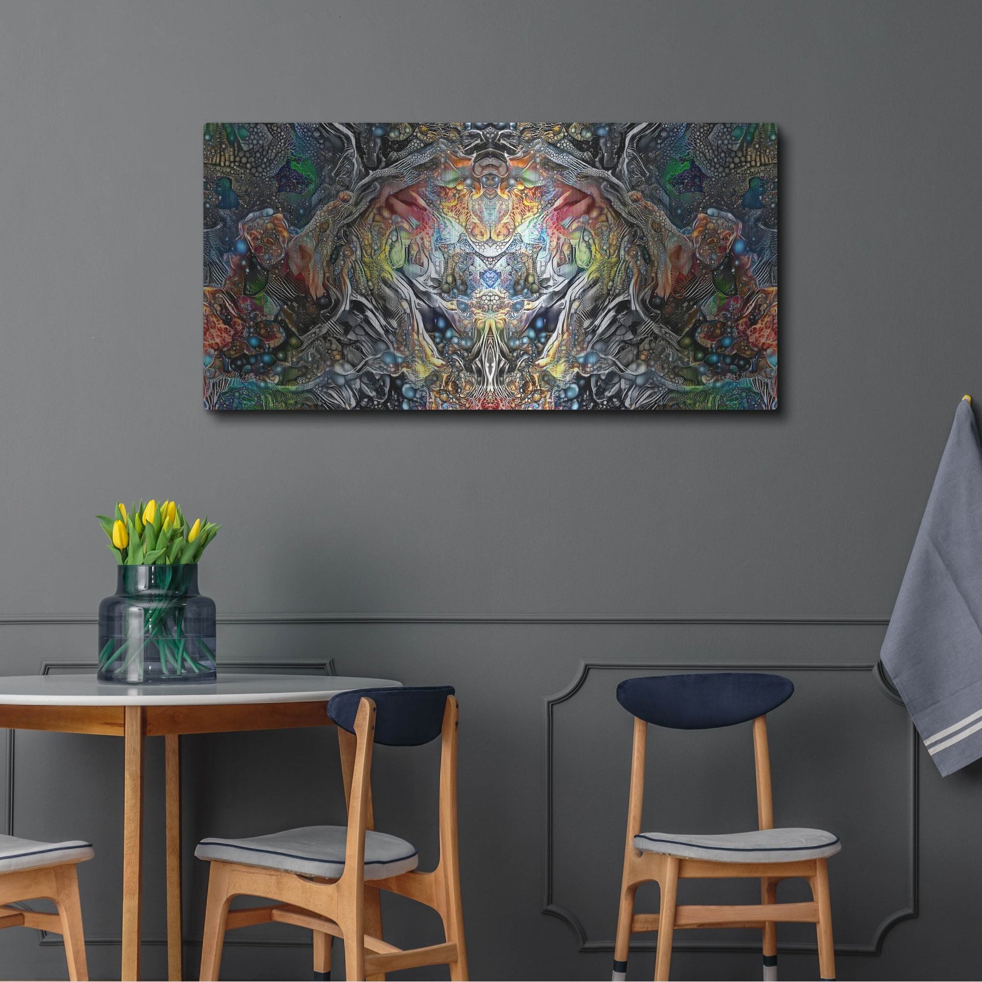 Luxe Metal Art 'The Strange Intelligence Enclosure' by Pedro Gavidia, Metal Wall Art,48x24