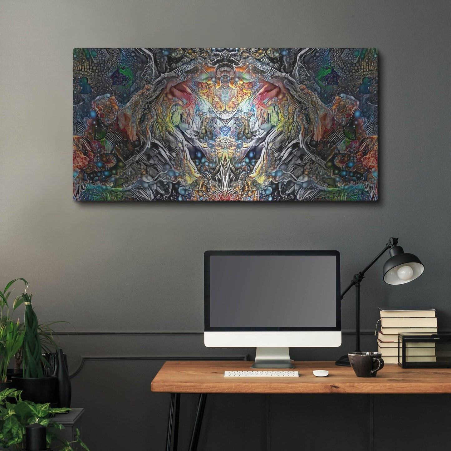 Luxe Metal Art 'The Strange Intelligence Enclosure' by Pedro Gavidia, Metal Wall Art,48x24