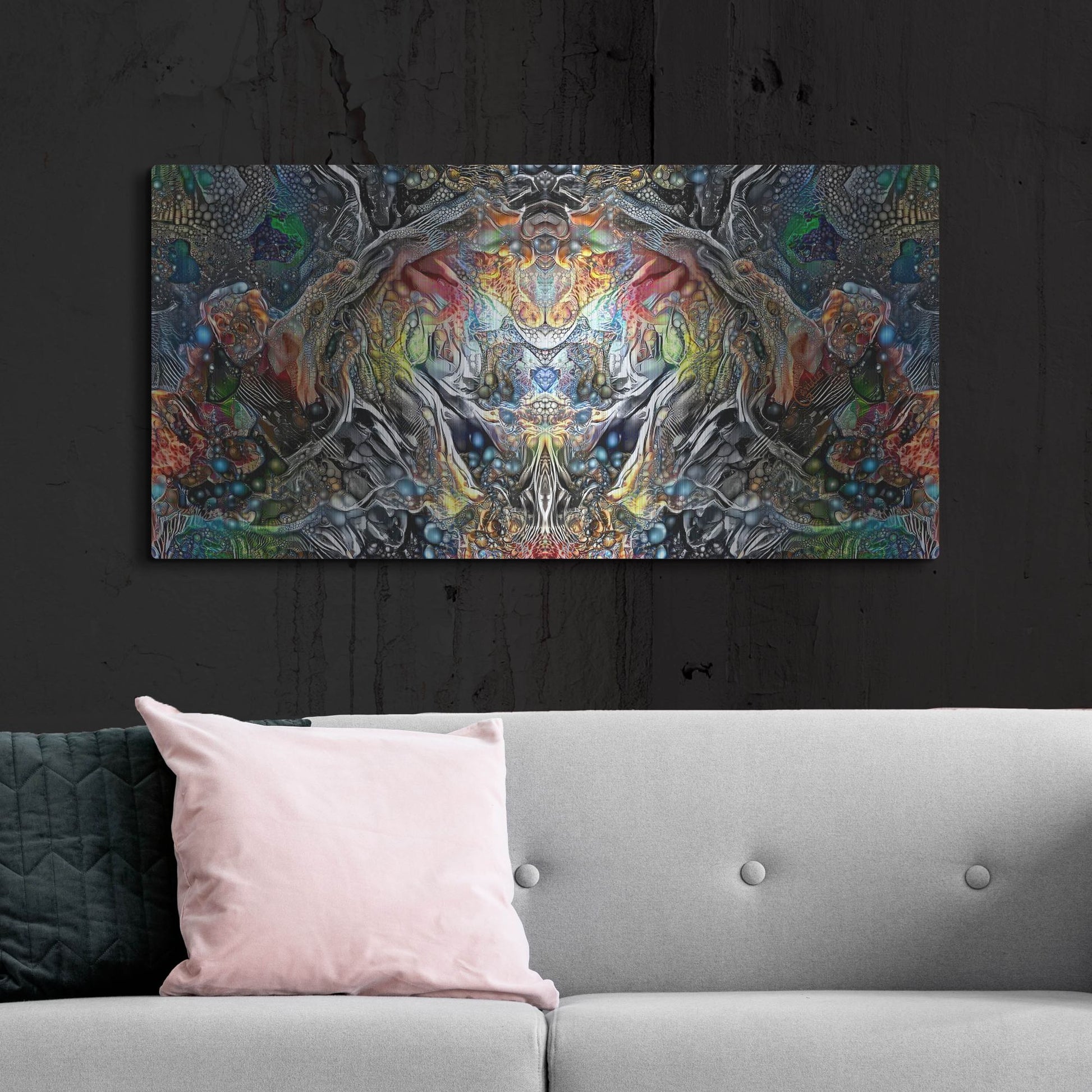 Luxe Metal Art 'The Strange Intelligence Enclosure' by Pedro Gavidia, Metal Wall Art,48x24