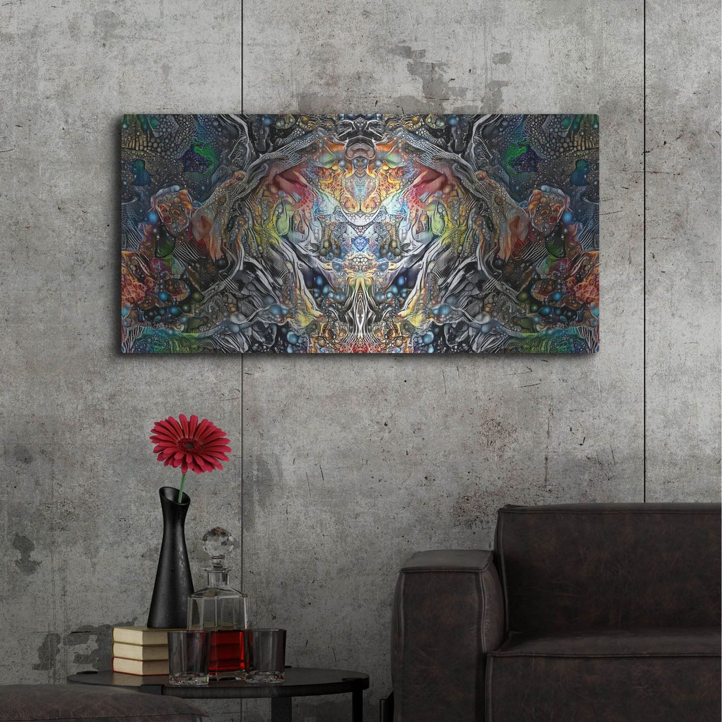 Luxe Metal Art 'The Strange Intelligence Enclosure' by Pedro Gavidia, Metal Wall Art,48x24