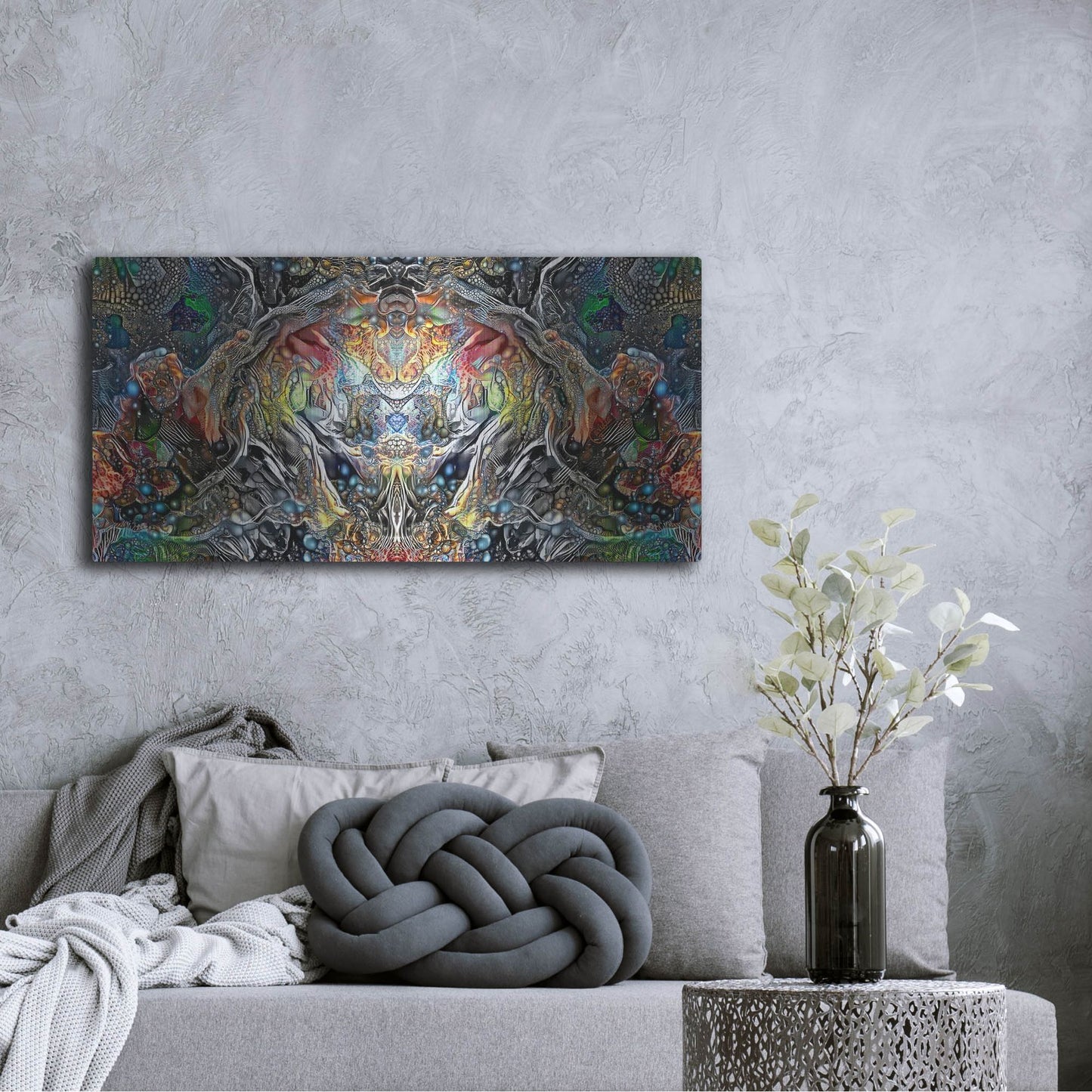 Luxe Metal Art 'The Strange Intelligence Enclosure' by Pedro Gavidia, Metal Wall Art,48x24