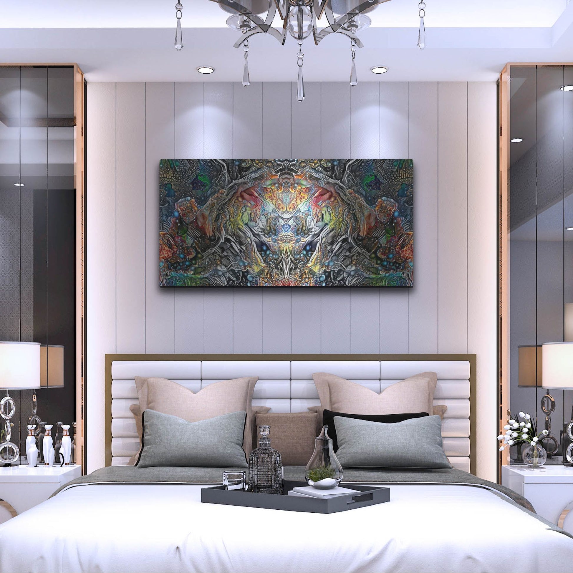 Luxe Metal Art 'The Strange Intelligence Enclosure' by Pedro Gavidia, Metal Wall Art,48x24