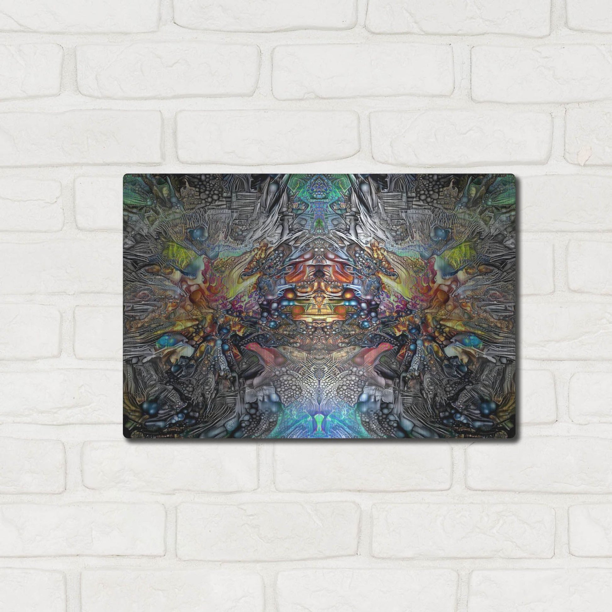 Luxe Metal Art 'Tlaloc Gestation' by Pedro Gavidia, Metal Wall Art,16x12