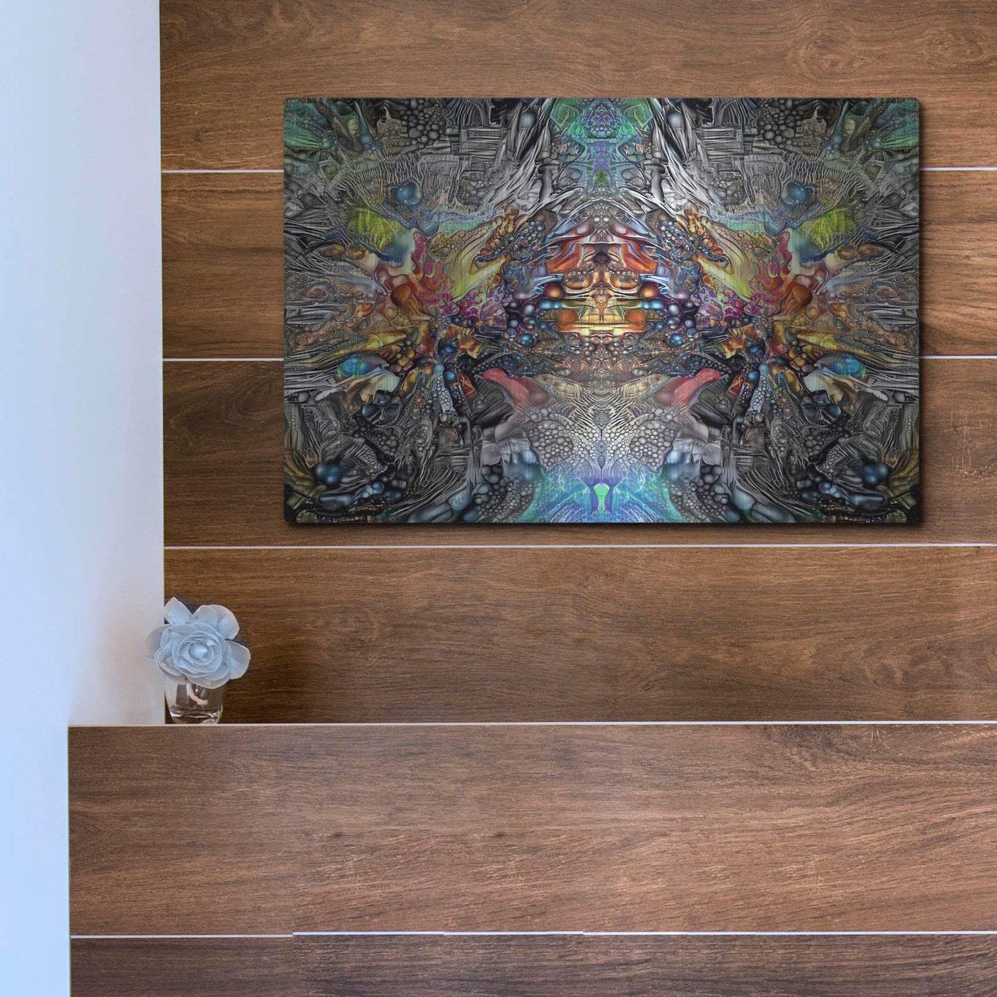 Luxe Metal Art 'Tlaloc Gestation' by Pedro Gavidia, Metal Wall Art,16x12