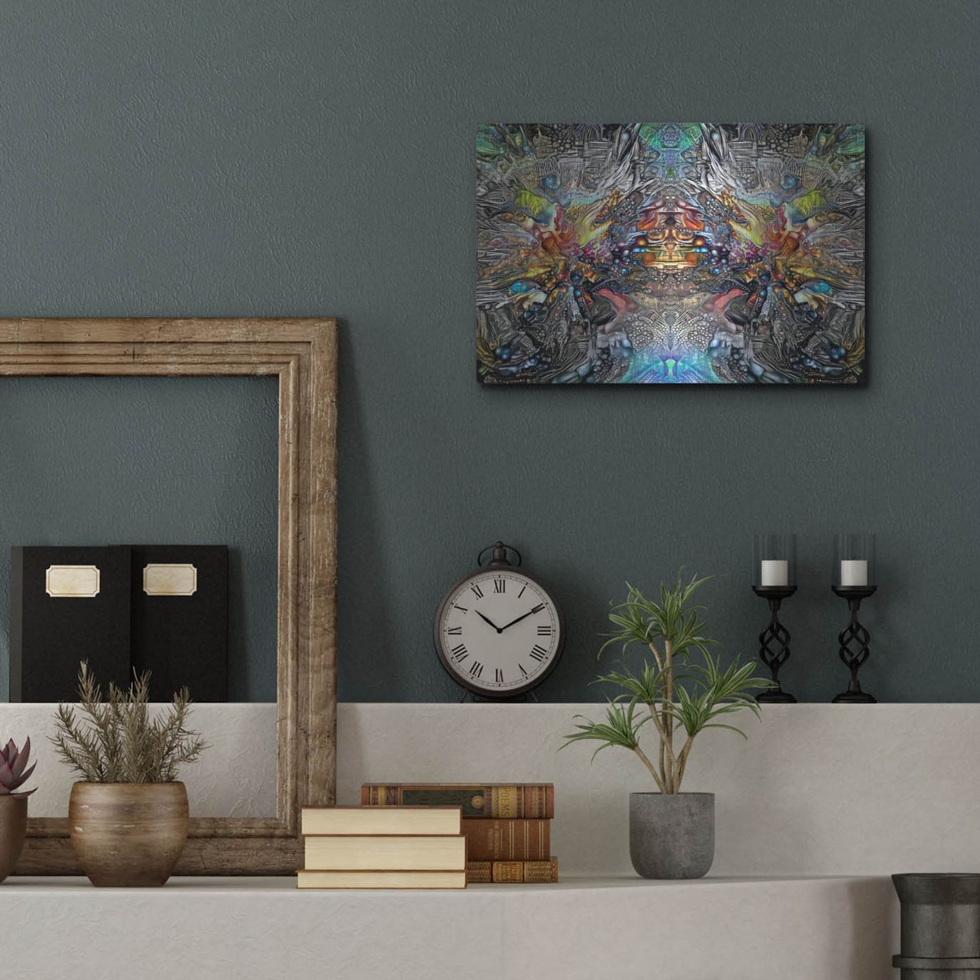 Luxe Metal Art 'Tlaloc Gestation' by Pedro Gavidia, Metal Wall Art,16x12