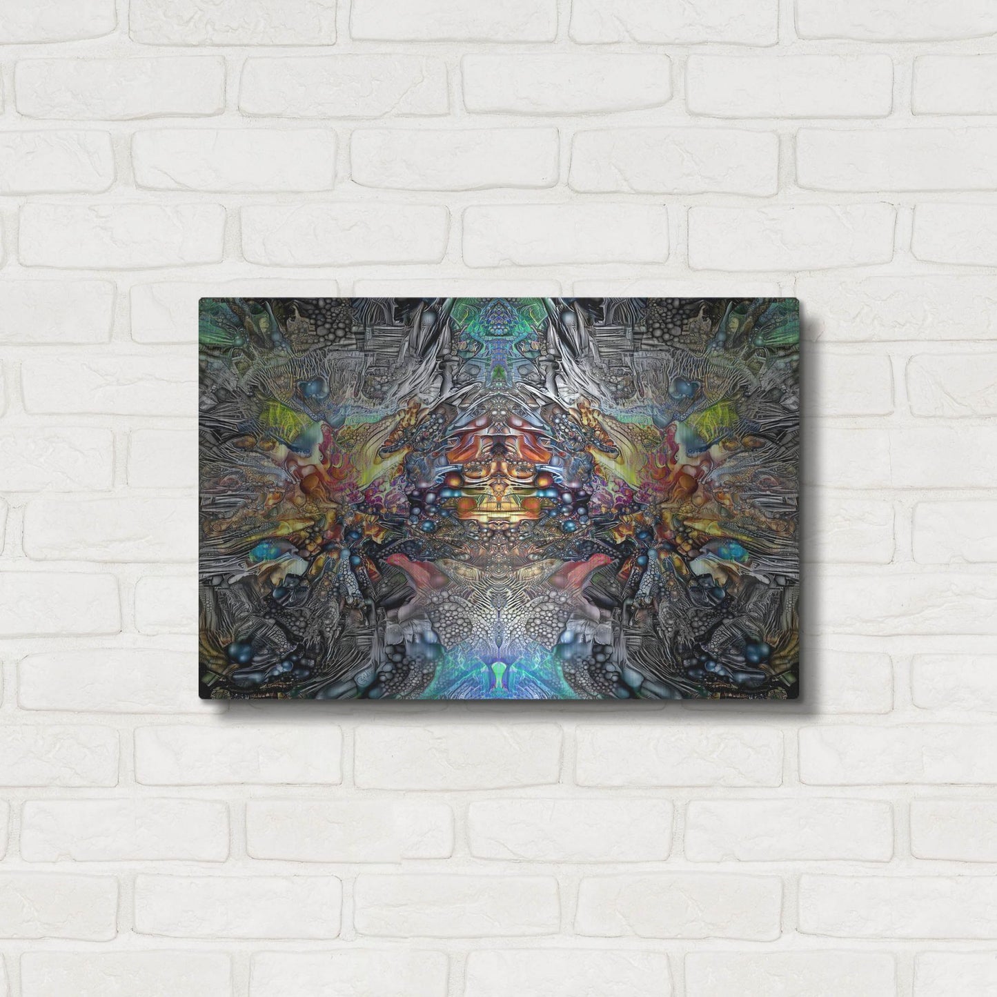 Luxe Metal Art 'Tlaloc Gestation' by Pedro Gavidia, Metal Wall Art,24x16