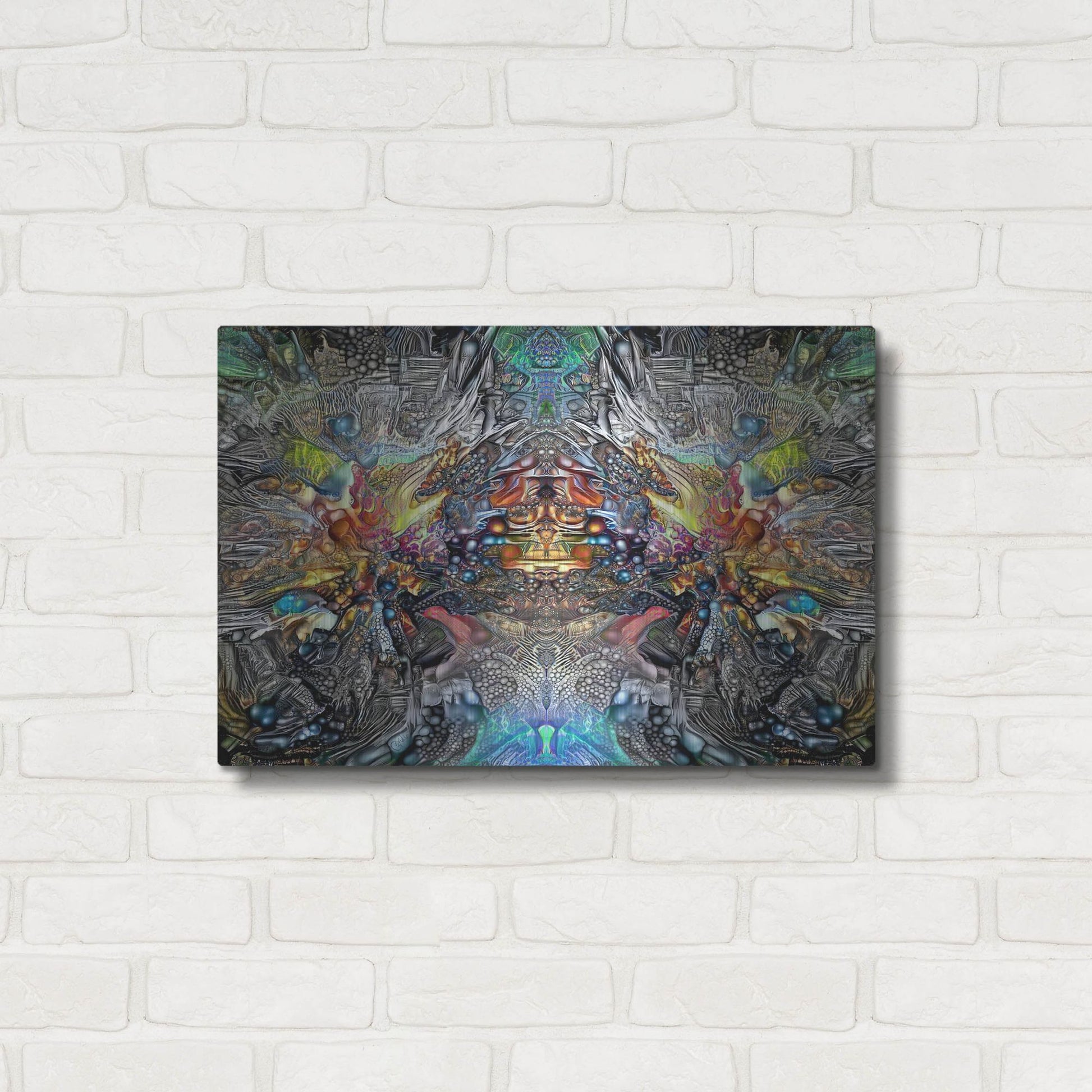 Luxe Metal Art 'Tlaloc Gestation' by Pedro Gavidia, Metal Wall Art,24x16
