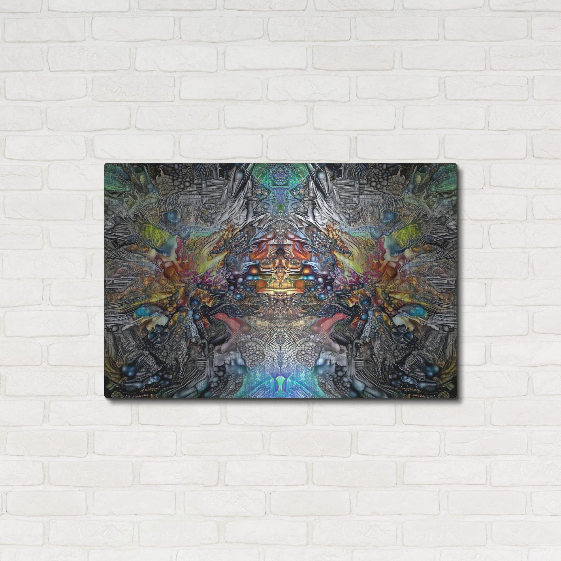 Luxe Metal Art 'Tlaloc Gestation' by Pedro Gavidia, Metal Wall Art,36x24