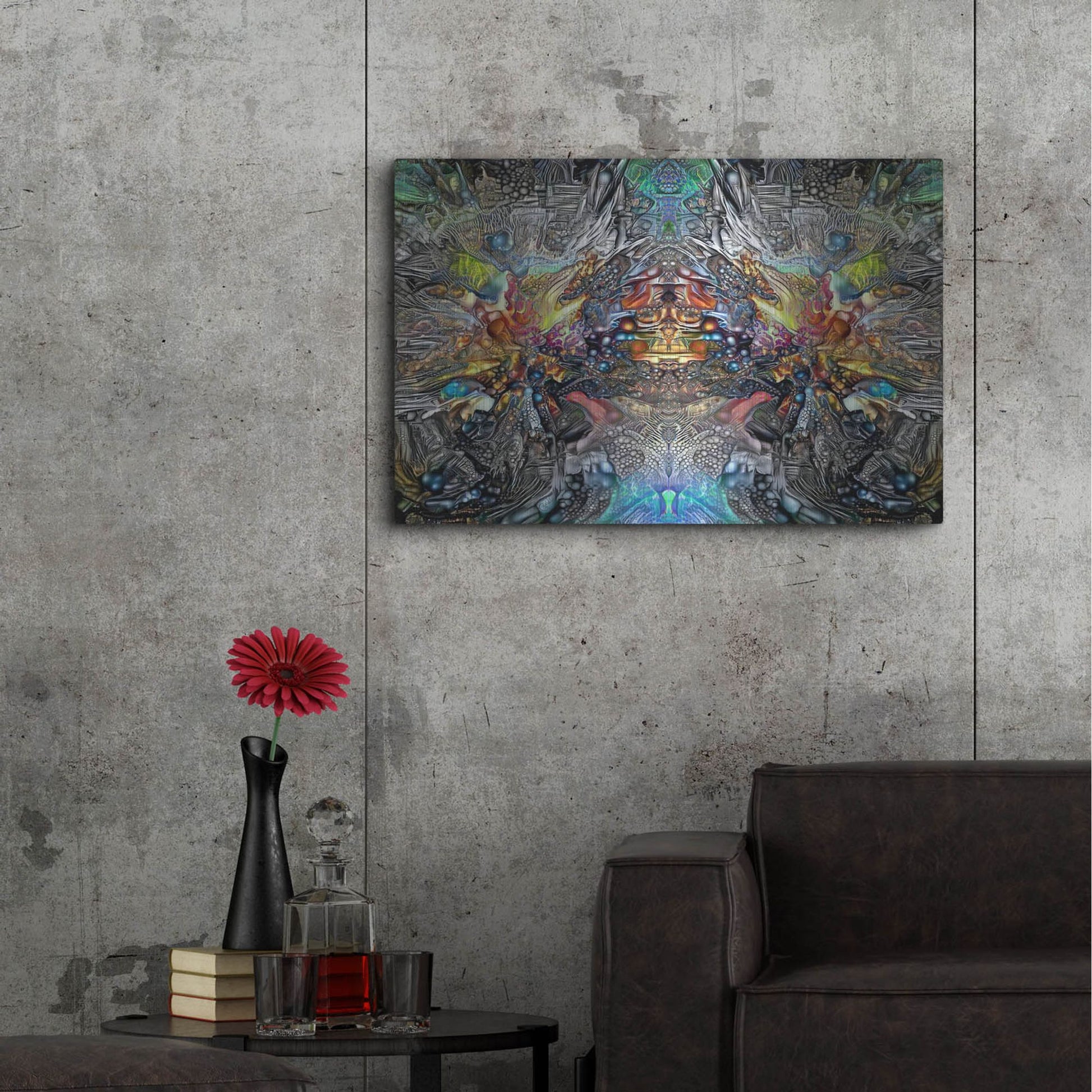 Luxe Metal Art 'Tlaloc Gestation' by Pedro Gavidia, Metal Wall Art,36x24
