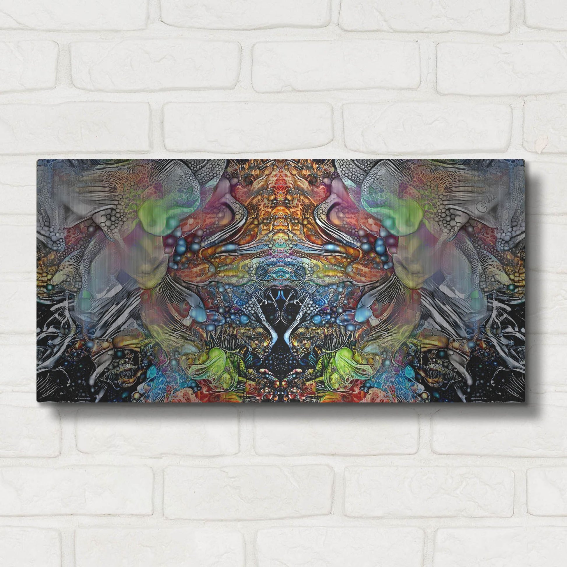 Luxe Metal Art 'Transcend' by Pedro Gavidia, Metal Wall Art,24x12