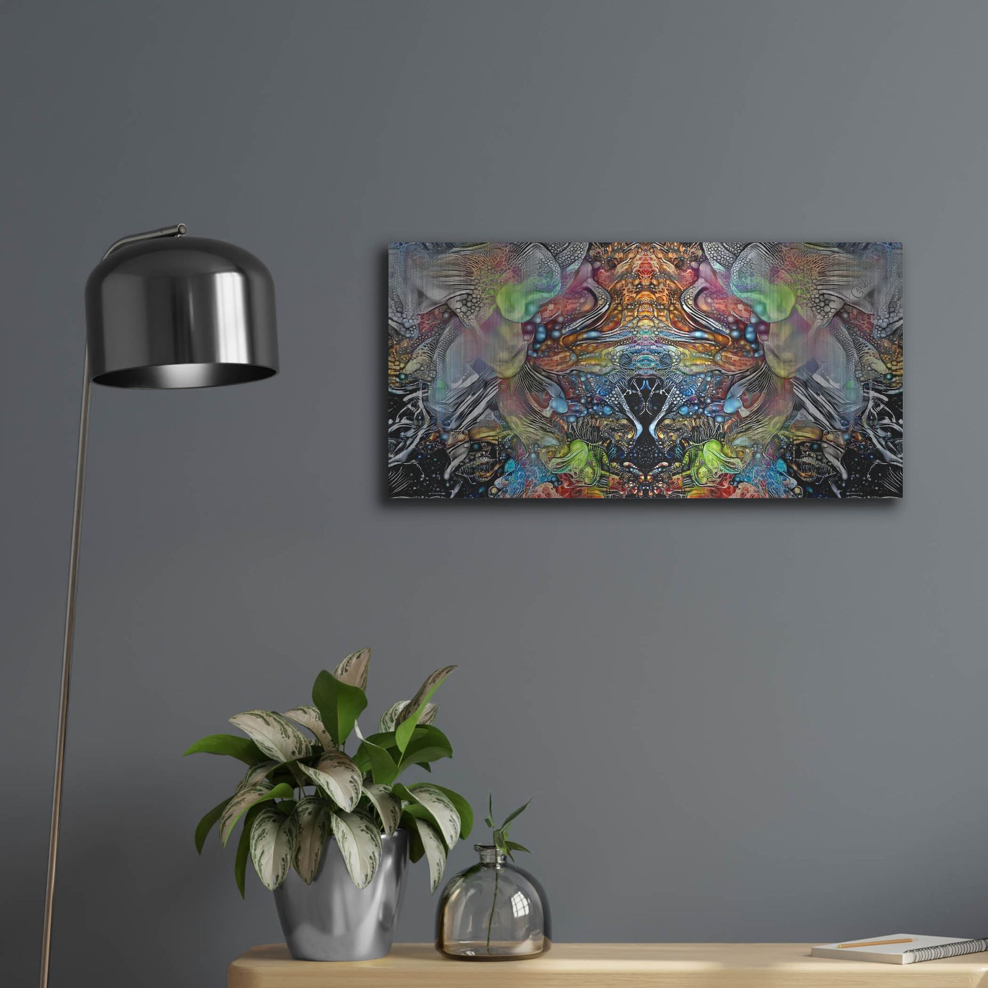 Luxe Metal Art 'Transcend' by Pedro Gavidia, Metal Wall Art,24x12