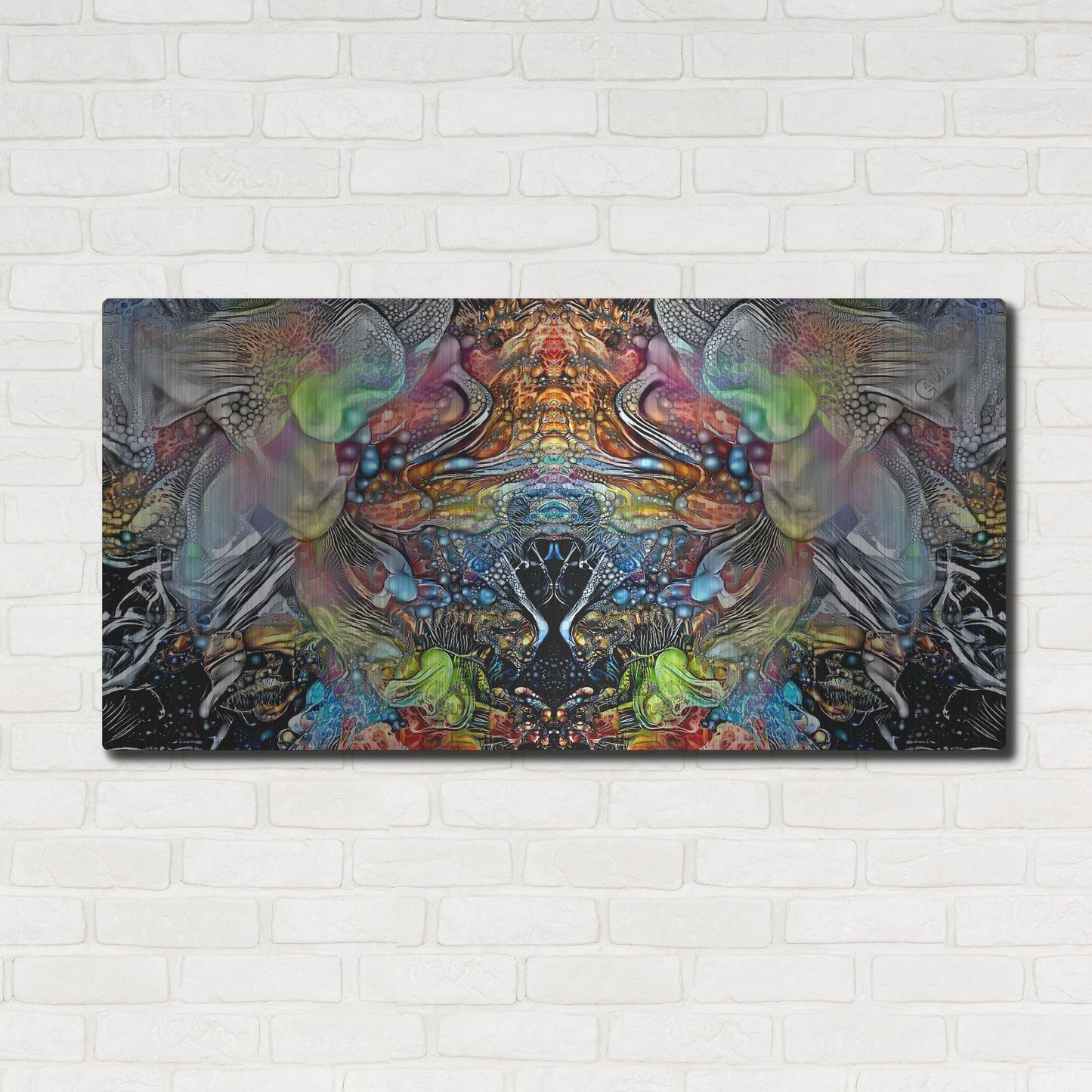 Luxe Metal Art 'Transcend' by Pedro Gavidia, Metal Wall Art,48x24