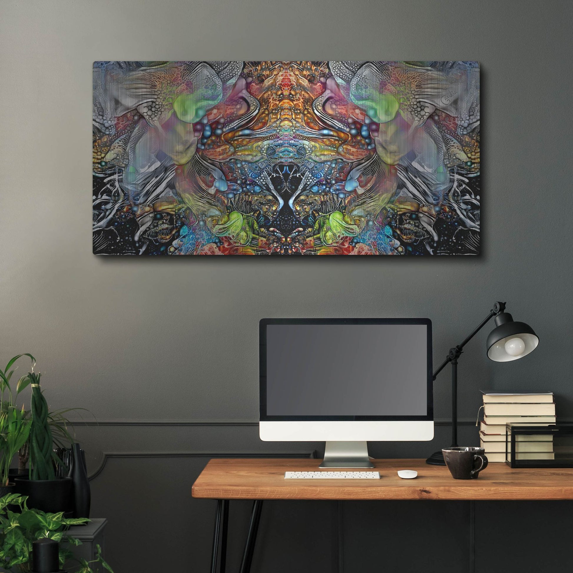 Luxe Metal Art 'Transcend' by Pedro Gavidia, Metal Wall Art,48x24