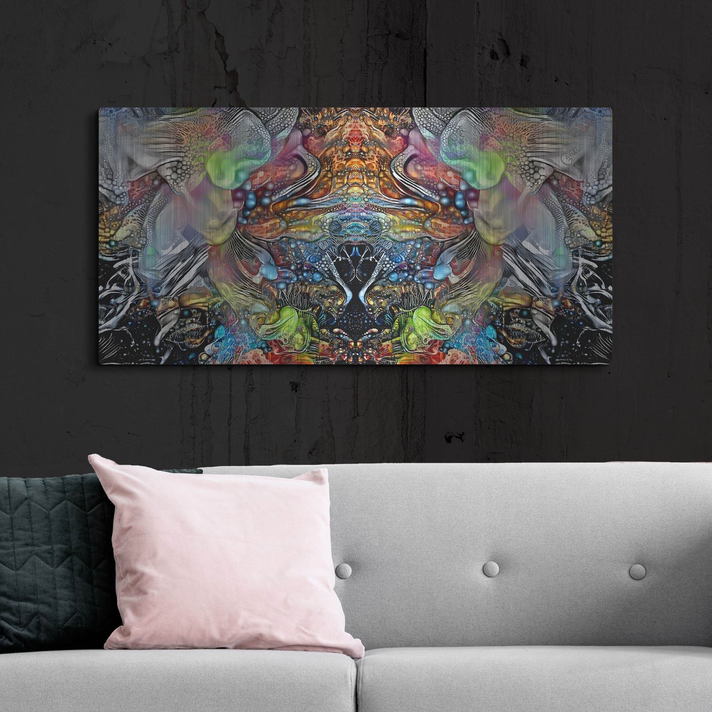 Luxe Metal Art 'Transcend' by Pedro Gavidia, Metal Wall Art,48x24