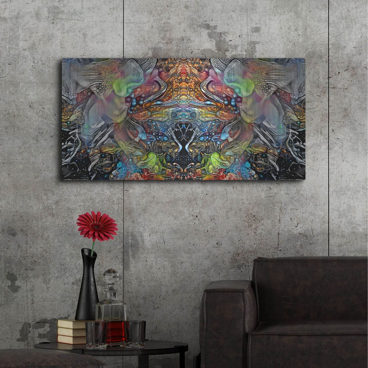 Luxe Metal Art 'Transcend' by Pedro Gavidia, Metal Wall Art,48x24