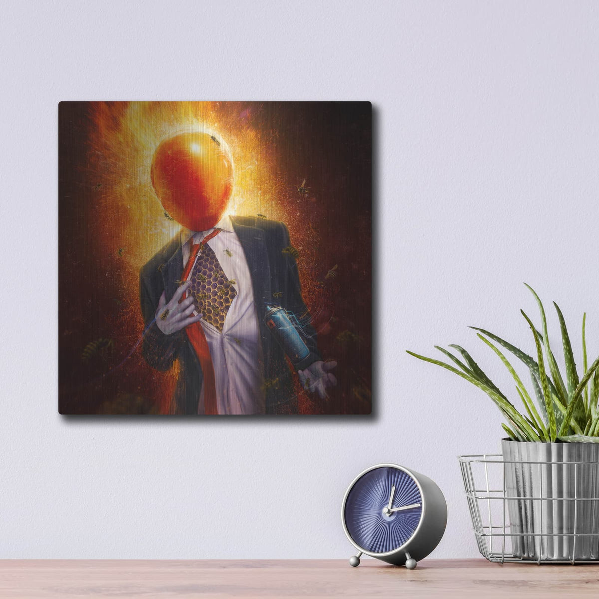 'Anxiety' by Mario Sanchez Nevado – Metal Wall Art, 12x12 room view