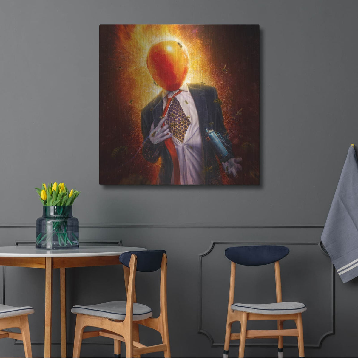 'Anxiety' by Mario Sanchez Nevado – Metal Wall Art, 36x36 room view