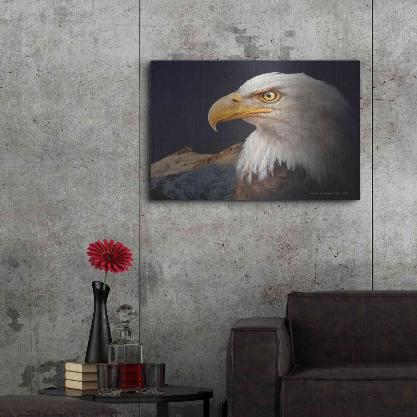 Luxe Metal Art 'Bald Eagle Study' by Chris Vest, Metal Wall Art,36x24