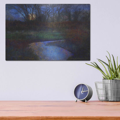 Luxe Metal Art 'Moonlit Stream' by Chris Vest, Metal Wall Art,16x12